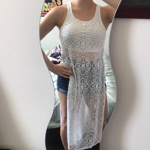 Express Boho Lace Long Tank